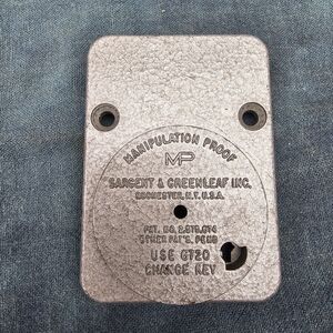 Sargent & Greenleaf Manipulation Proof Safe Lock Backplate S&G 6720 Change Key